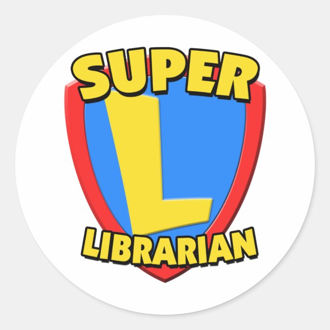 Sticker Rond Super bibliothécaire (Devant)