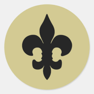 Sticker Rond Super Black Fleur de lis