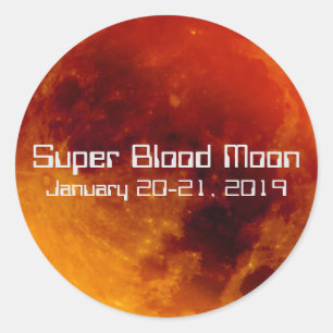Sticker Rond Super Blood Moon Eclipse 2019