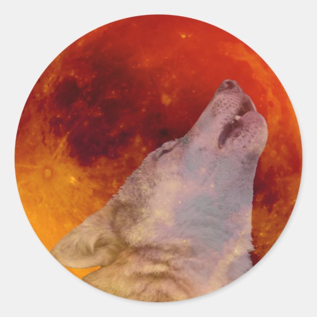Sticker Rond Super Blood Wolf Moon 2019 (Devant)