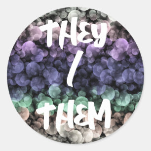 Sticker Rond Super Boho Bubbles Eclectique Uingender Pride drap