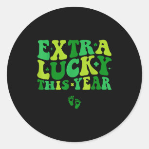 Sticker Rond Super Chanceux Cette Année Irlandaise Grossesse St