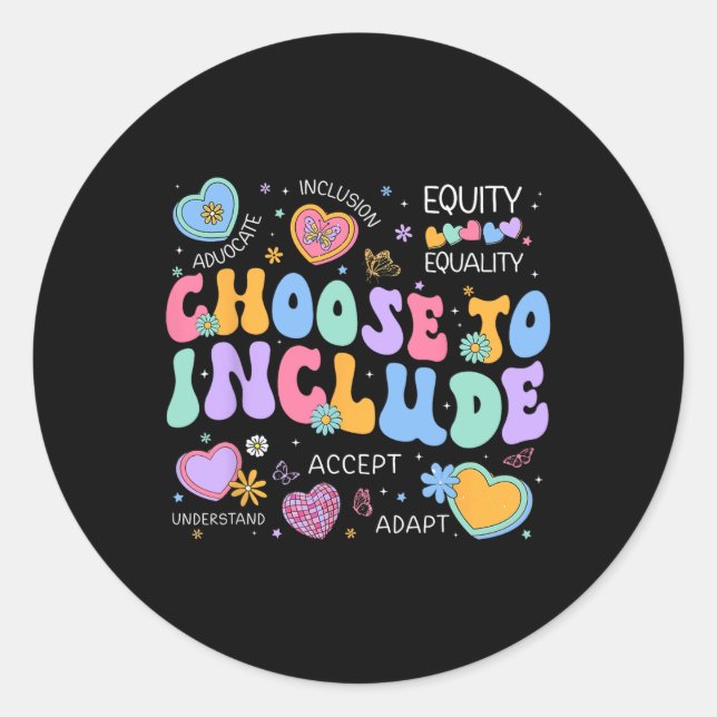 Sticker Rond Super Choisir D'Inclure Spy Enseignant Autisme Awa (Devant)