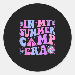 Sticker Rond Super Dans Mon Camp D'Été Camping