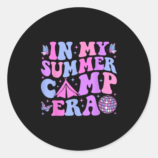 Sticker Rond Super Dans Mon Camp D'Été Camping (Devant)