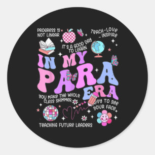 Sticker Rond Super Dans Mon Para Era Paraprofessionnel Vintage