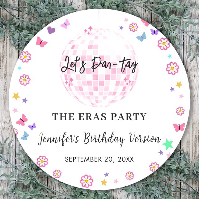 Sticker Rond Super Disco Eras fête d'anniversaire (Créateur téléchargé)