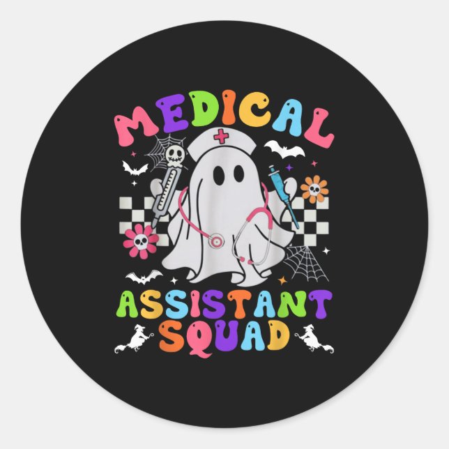 Sticker Rond Super Éffrayant Médicale Istad Cute Halloween (Devant)