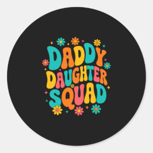 Sticker Rond Super équipe papa fille papa et fille