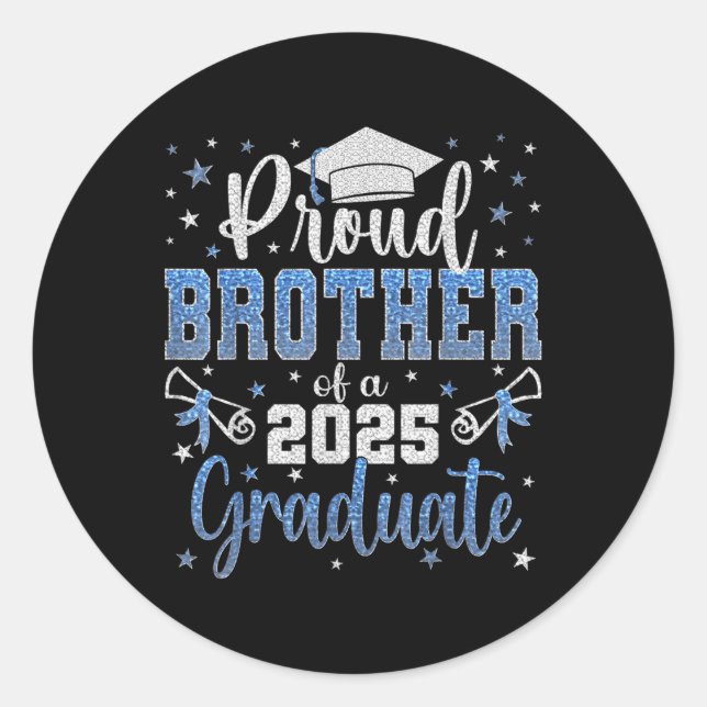 Sticker Rond Super Fier Frère De 2025 Diplômé Fa (Devant)