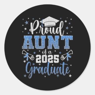 Sticker Rond Super Fier Tante De 2025 Diplômé De Troisième Anné