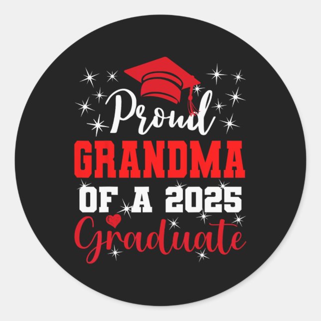 Sticker Rond Super Fière Grand-Mère De 2025 Diplômée Fa (Devant)