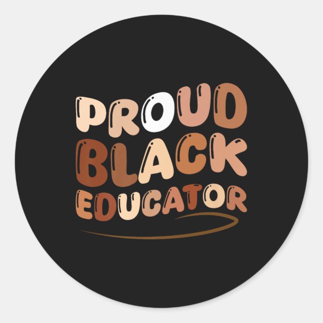 Sticker Rond Super fière noire éducatrice African Pride Black H (Devant)