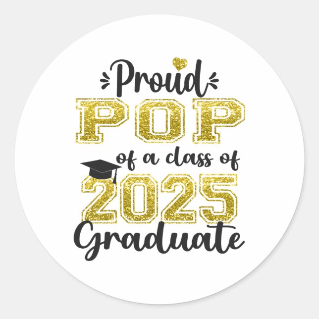 Sticker Rond Super Fière Pop De 2025 Diplômé Senior (Devant)