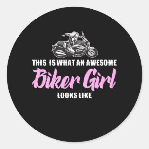 Sticker Rond super fille de cycliste