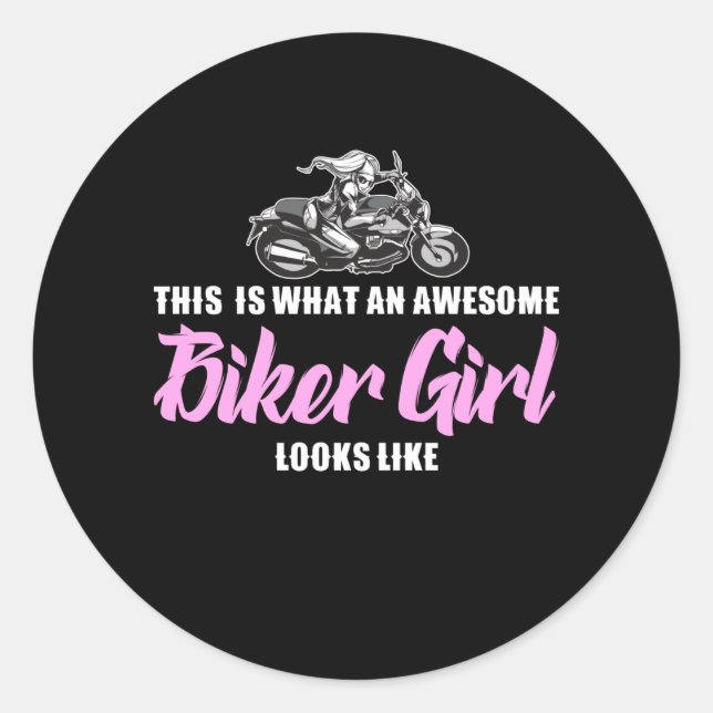 Sticker Rond super fille de cycliste (Devant)