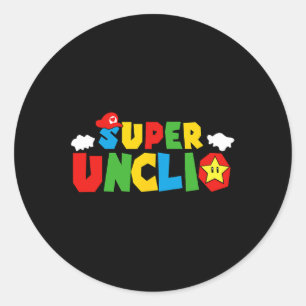 Sticker Rond Super Gamer Uncle Funny Célébrer Pour La Fête des