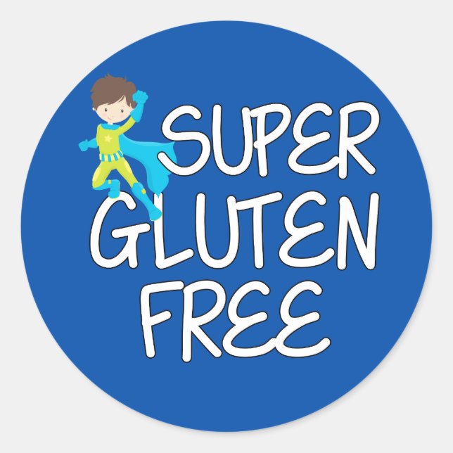 Sticker Rond Super Garçon sans gluten (Devant)