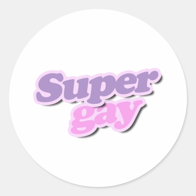 Sticker Rond Super gay (Devant)