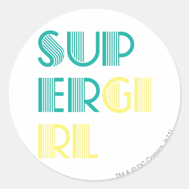 Sticker Rond Super girl Green and Yellow (Devant)