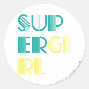 Sticker Rond Super girl Green and Yellow