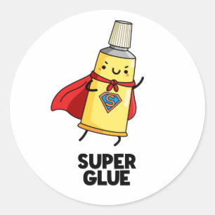 Sticker Rond Super Glue Cute Pun