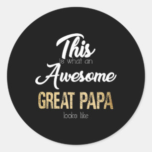 Sticker Rond Super Grand Papa spécial Grand Grand Grand Grand P