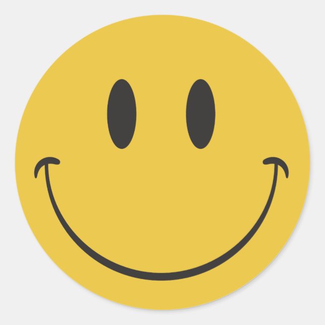 Sticker Rond Super grand sourire visage heureux Emoji (Devant)