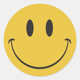 Sticker Rond Super grand sourire visage heureux Emoji