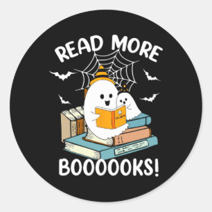 Sticker Rond Super Halloween Ghost Lire plus Livres Libraria
