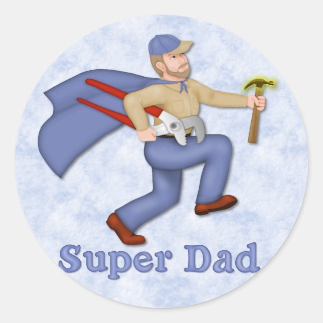 Sticker Rond Super Hero Papa (Devant)