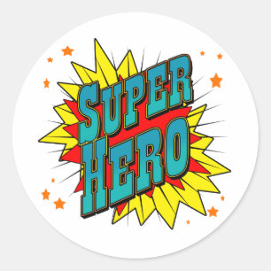 Sticker Rond Super héros
