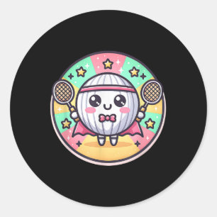 Sticker Rond Super Héros de Badminton Super Héros Badminton