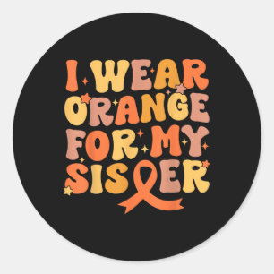 Sticker Rond Super Je Porte Orange Pour Ma Soeur Leucémie Cance