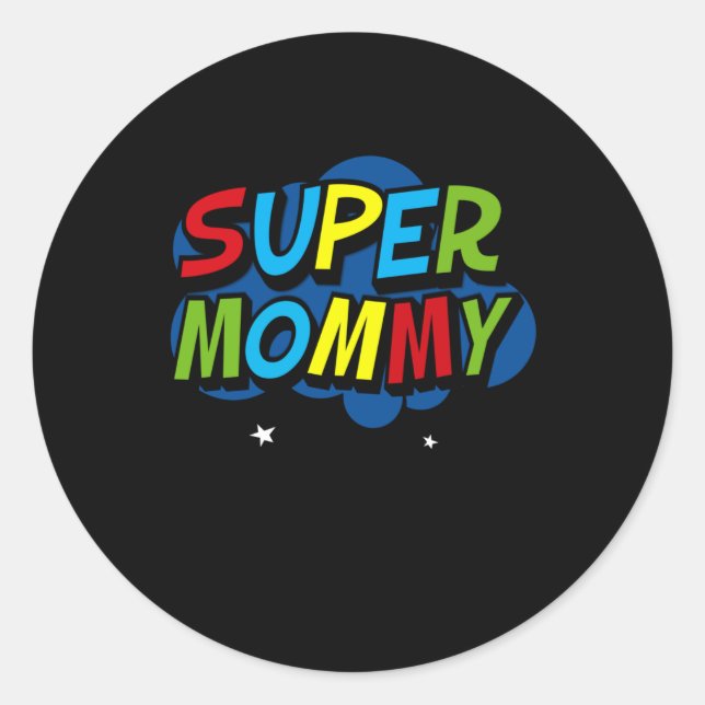 Sticker Rond Super Maman Gamer Mothers Day cadeau (Devant)