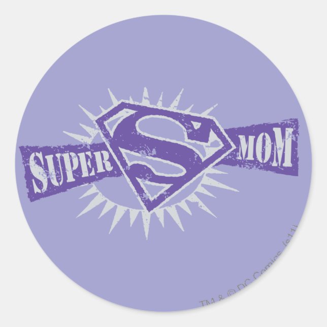 Sticker Rond Super Maman Purple Starburst (Devant)