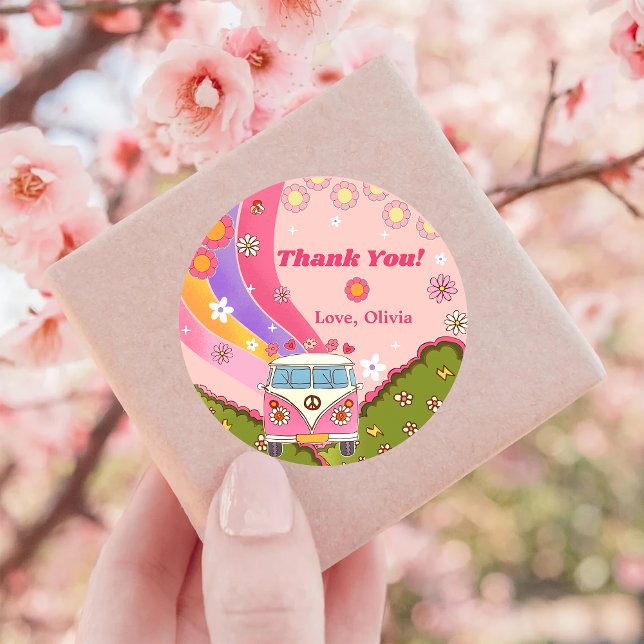 Sticker Rond Super Merci Boho Floral Rainbow (Créateur téléchargé)