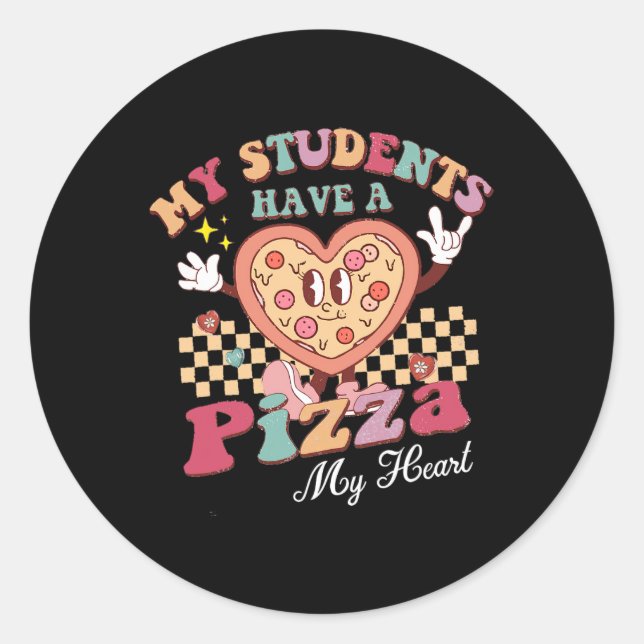 Sticker Rond Super Mes Élèves Ont Pizza De Mon Enseignant Du Co (Devant)