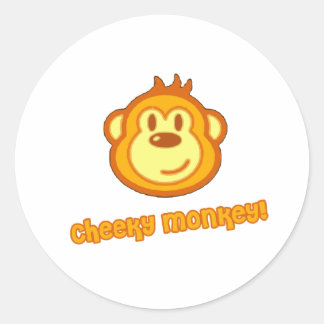 Sticker Rond Super mignon singe