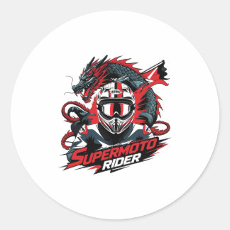 Sticker Rond Super Moto Rider � Moto