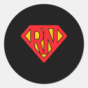 Sticker Rond Super Nurse Rn Superhero Infirmière inscrite Hero 