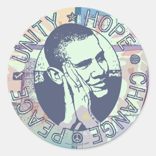 Sticker Rond Super Obama 2008 (Devant)