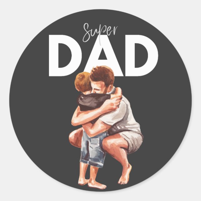 Sticker Rond Super papa (Devant)