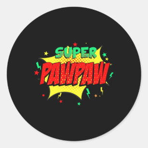 Sticker Rond Super Papa Bande Dessinée Thème Style Super-héros