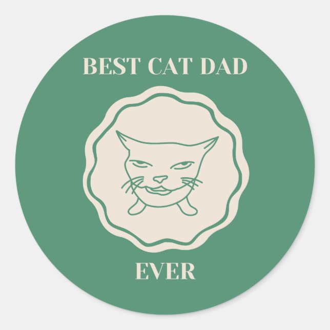 Sticker Rond Super papa chat de tous les temps  (Devant)