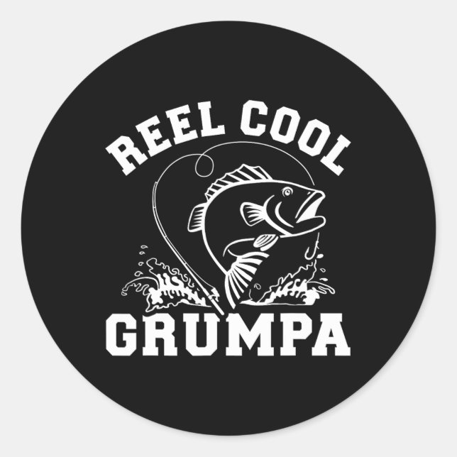 Sticker Rond Super Papa Pêcheur Grincheux  (Devant)