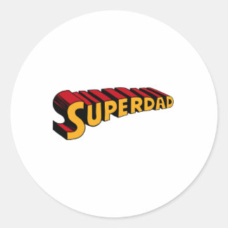 Sticker Rond Super Papa Superdad Drôle de super-héros Papa