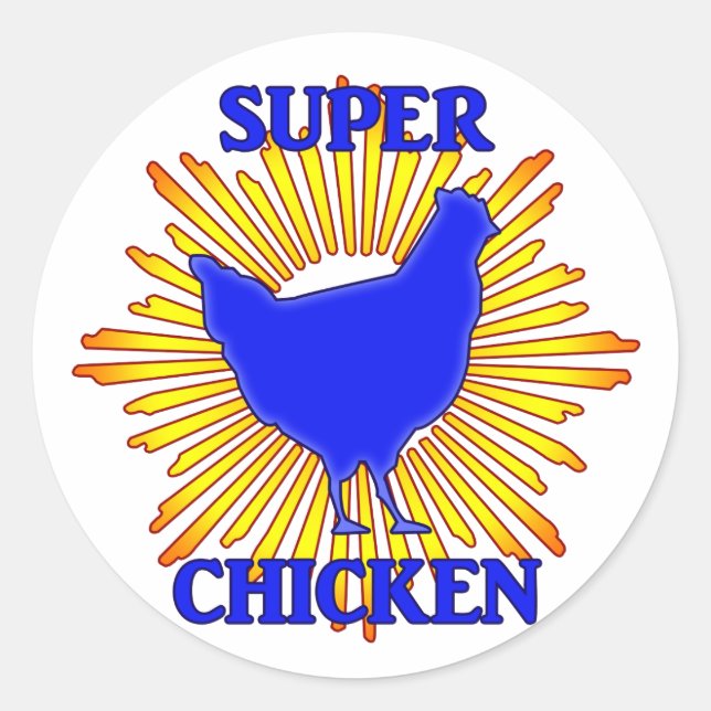 Sticker Rond Super poulet (Devant)