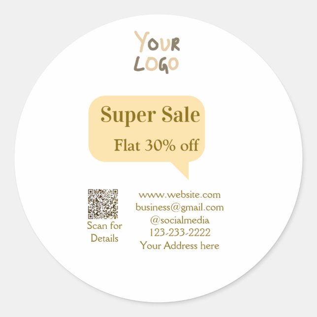 Sticker Rond super sale business discount scan QR code details  (Devant)