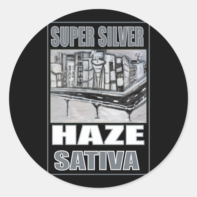 STICKER ROND SUPER SILVER HAZE SATIVA (Devant)